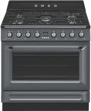 Smeg 90cm Victoria Dual Fuel Pyrolytic Freestanding Cooker Slate Grey