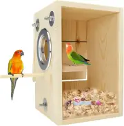 Parakeet Nesting Box, Bird House Bird Breeding Box Wooden Hatching House Mating