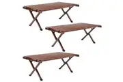 3x 93cm Foldable Bamboo Outdoor Camping Table Waterproof Wooden Travel - Large
