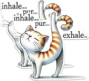 (2 Packs) Inhale Pur Exhale Funny Cat Doing Yoga Magnets - Cat Mediating Yogi Magnets - 5 Inches On Longest Side - Premium Magnet - for Fridges, Toolboxes, Cars - Made in USA - MAG2432