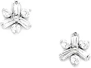 [JewelryWeb] 14k White Gold CZ Simulated Diamond Medium Star Screw Back Earrings 8x7mm Stud Earring for Women