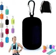 Subscrsidewa Portable Cooling Towel, Festivalment Portable Cooling, Cooling Terry Cloth, Portable Ice Cold Towel, Soft & Breathable Ice Towel,Black
