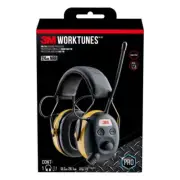 Tekk WorkTunes Black/Yellow 24 dB Plastic Adjustable Professional Hearing Protec