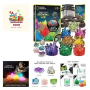 Mega Crystal Growing Kit for Kids- Grow 8 Crystals with Light-Up Stand, Scien...