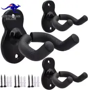 Guitar Wall Mount Wall Hanger 3 Pack Hook Black Metal Guitar Holder