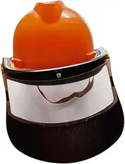 Eigell Trimmer Orange Hard Hat Face Shield Adjustable for Mining Weeding Full Face Protection Face Guard