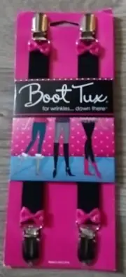 Boot Tux Women Boot Strap Fashion Accessory Set Black Pink Accent Bow