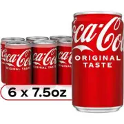 Diet Coke Diet Cola Soft Drink, 7.5 fl oz Mini Cans, 6 Pack
