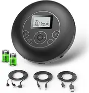 Desobry Portable CD Player with Rechargeable Battery Personal CD Players with Headphones LCD Display Anti-Skip Protection Playback Memory CD Player for Car Walkman CD Player Music Media