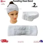 2Pcs White Adjustable Headband Toweling Head Band Soft Salon Spa Facial Makeup