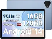 iPlay60 Pro 11 Inch Android 14 Tablet, Gaming G99 with 4 Speakers, FHD 1920 x 1200 90Hz, 16GB RAM 128GB ROM/1.5TB TF, Face ID, Widevine L1, 7000mAh 18W PD, 4G LTE, GPS, Blue