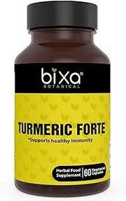 bixa BOTANICAL Turmeric Forte Capsules With Curcuminoids - Helps To Control Chronic Allergic Reactions And Cough, Common Cold, Herbal Blood Purifier, Immunity Booster - (450Mg 60 Veg Capsules)
