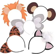 [Totority] Jungle Animals Hairband Set Zoo Animal Headdress for Boys and Girls Parties Events