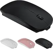 Bluetooth Mouse Rechargeable Wireless Mice - Tsmine Slim Cordless Mouse for Notebook PC Laptop Computer Windows Android Tablet MacBook, Black