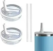 2 Pack 40 OZ Tumbler Flip Straw Lid Replacement fit for Stanley Quencher,Leak-Proof Splash Resistant Tumbler Lids,Reusable Tumbler Cover for Stanley Cup (white)