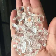 200Pcs 14MM 2 HOLE CLEAR OCTAGON CRYSTAL GLASS BEADS CHANDELIER CHAIN DIY PART