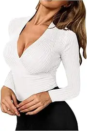 [Generic] Ladies Shirt Long Sleeve Blouse Tops Holiday Neck Sexy Daily Womens Fashion Women's Blouse Shirt Under 10