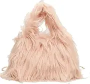 [CJLWSLCO] Stylish Handbag for Women Inspired Bag Suitable Long plush solid colour handbag shoulder bag crossbody bag foreign women's bag simple temperament daily leisure shopping travel Cute Tote Bag