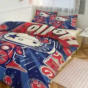 v5611 Bed Sheets Bedding The Anime Hello Kitty Quilt Duvet Cover Set Comforter Cover 3 Pieces Bedding Printed Quilt Cover Set with Pillow Cases Easy