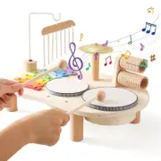 Xylophone Drum Set Wooden Percussion Preschool Hand Percussion Developmental