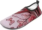 [BTCOWZRV] Water Shoes for Women Men High Heeled Shoes Butterfly Water Sports Shoes Slip-on Breathable Lightweight Athletic Aqua Sock