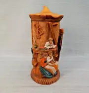 Vintage Handmade German Schoolhouse Gunter Kerzen Carved Eternity Candle MCM