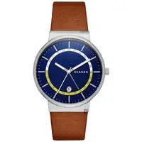 在飛比找森森購物網優惠-SKAGEN Ancher 創意個性石英手錶-藍x咖啡/40