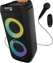 Majority P300 300W Bluetooth Party Speaker with Karaoke and PA System, Black