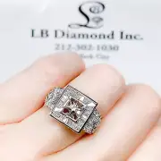 STATEMENT ENGAGEMENT RING 1.80 CT ROUND, BAGUETTE DIAMONDS IN 18 K WHITE GOLD