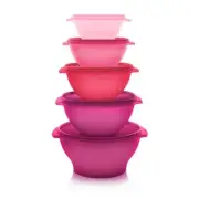 Tupperware Servalier Bowls Set in PINK AND YOU GET 5! NEW & FREE SHIPPING!!!!!!!