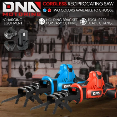 12V Cordless Electric Reciprocating Saw Power Tool Clamping Jaw+Battery+Charger