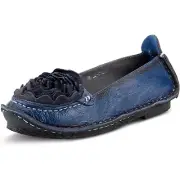 L'Artiste by Spring Step Womens Dezi Leather Slip On Shoe - Navy, 36M NEW