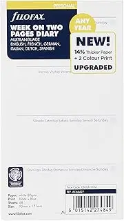Filofax Personal Week to View Any Year undated Diary,White