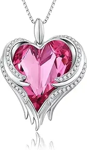 [JiaYang] Liebes Herz Halskette Damen Herz Kette Kristall Halskette mit Austria Kristall 925 Sterling Silber Herz Anhänger, mit Geschenkbox, Geschenk für Frauen, Weihnachten/Valentinstag/Geburtstag