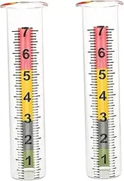 INOOMP 2pcs Rain Gauge Test Tube Outdoor Frost Proof Water Gauge for Garden Deck Yard Easy Read Scale Durable Glass Tube