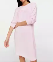 NEW PETER ALEXANDER SOFT PINK PLUSH LOGO NIGHTIE RRP$89.95 MEDIUM M
