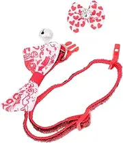 SUPVOX 1set Valentine's Day Necklace Pet Dog Collar with Bow Pink Large Breeds Bow Tie Dog Tuxedo Necklace for Dog for Dogs Dog Collar Accessories Small Tags Polyester Cotton