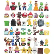 48pcs/set Super Mario Family Luigi Yoshi Bowser Wario Peach Toad Daisy Figure Model Toys_Tue