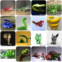 在飛比找蝦皮購物優惠-紙模型 創意紙模型 爬行動物鱷魚烏龜蛇蜥蜴紙模型 手工摺紙 
