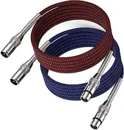 tunghey 2Pack XLR Cable, Multi-Color Heavy Duty Nylon Braided XLR Male to Female, Microphone Cable 3 Pin Balanced XLR Cable Compatible with Speakers, Microphones, Stage Lighting and More (10M)