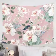 Pink under White Flowers Tapestry