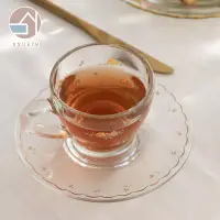 在飛比找博客來優惠-【韓國SSUEIM】古典玫瑰系列玻璃咖啡杯盤180ml