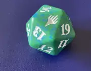 MTG GREEN Planeswalker Spindown D20 Dice Life Counter Magic Free Ship