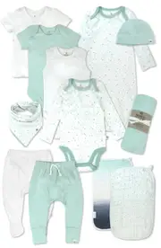 HONEST BABY 12-Piece Welcome Home Gift Set in Twinkle Star White/Sage at Nordstrom, Size Newborn