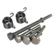 6-Piece Smoothing Pneumatic Air Hammer Bit Set 40Cr Steel Pneumatic Chisel Bits with Spring dark gray