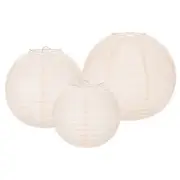 6Pcs 6"8 "12" Pale Pink Paper Lanterns Decorative Round Hanging Ball Lantern