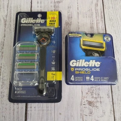 Gillette Proglide Razor Handle and 8 Cartridges Blades Men's