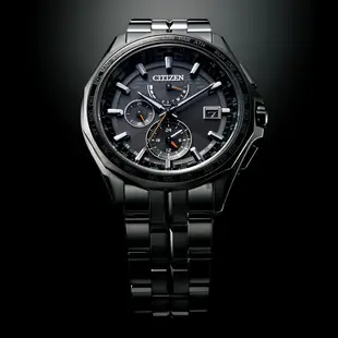 CITIZEN 星辰 限量光動能電波鈦金屬手錶-黑/42.7mm AT9097-54E