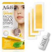 Facial Wax Strips - Natural All Skin Types - Waxing Kit with 30 Face Wax Strips
