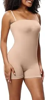 [saiwai] Women's Strapless Full Body Slip Shaper Seamless Smoother Tube Slip Under Dresses with Removable Straps